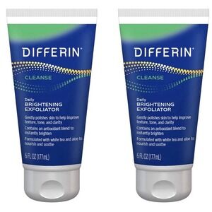 2 Pack-Differin Face Scrub Daily Brightening‎ Exfoliator 6 fl oz Each